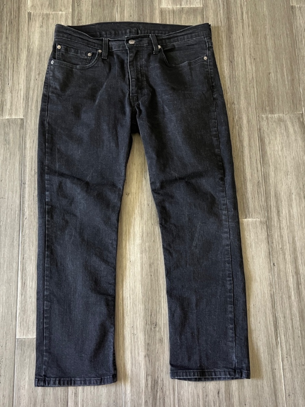 Levi's 514 Straight Fit Charcoal Black Denim Jeans 34